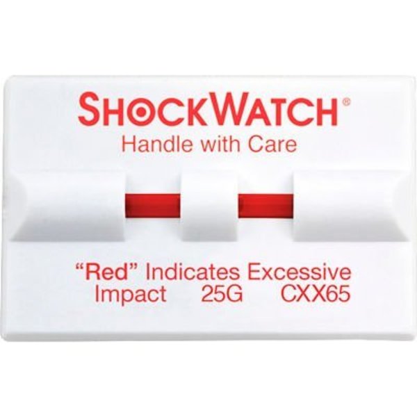 Shockwatch SpotSee‚Ñ¢ ShockWatch¬Æ Clip Double Tube Impact Indicators, 25G Range, White/Red, 100/Box 32111